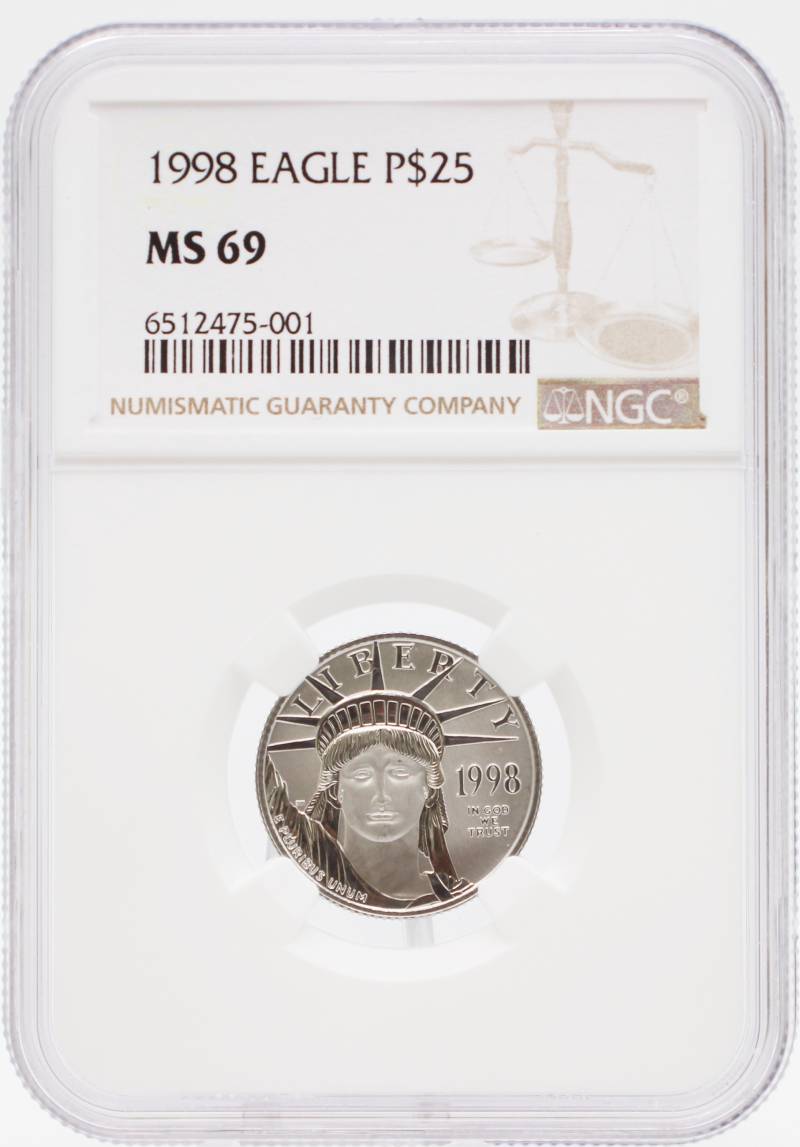 1998 NGC MS69 $25 Platinum American Eagle